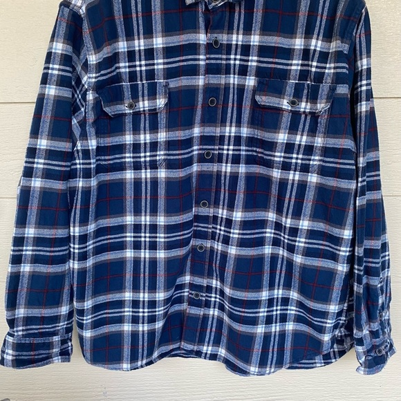 Jachs Mens 2XL Blue‎ Plaid Flannel Shirt 100% Cotton Button Down Mid Weight - Picture 3 of 13